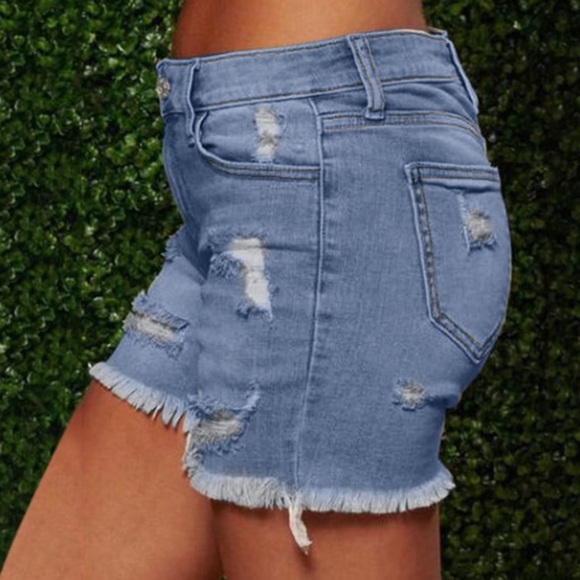 Babysbule Juniors Light Wash Distressed High Rise Denim Shorts Choose Size - Picture 2 of 15